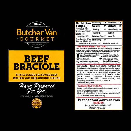 Beef Braciole Label