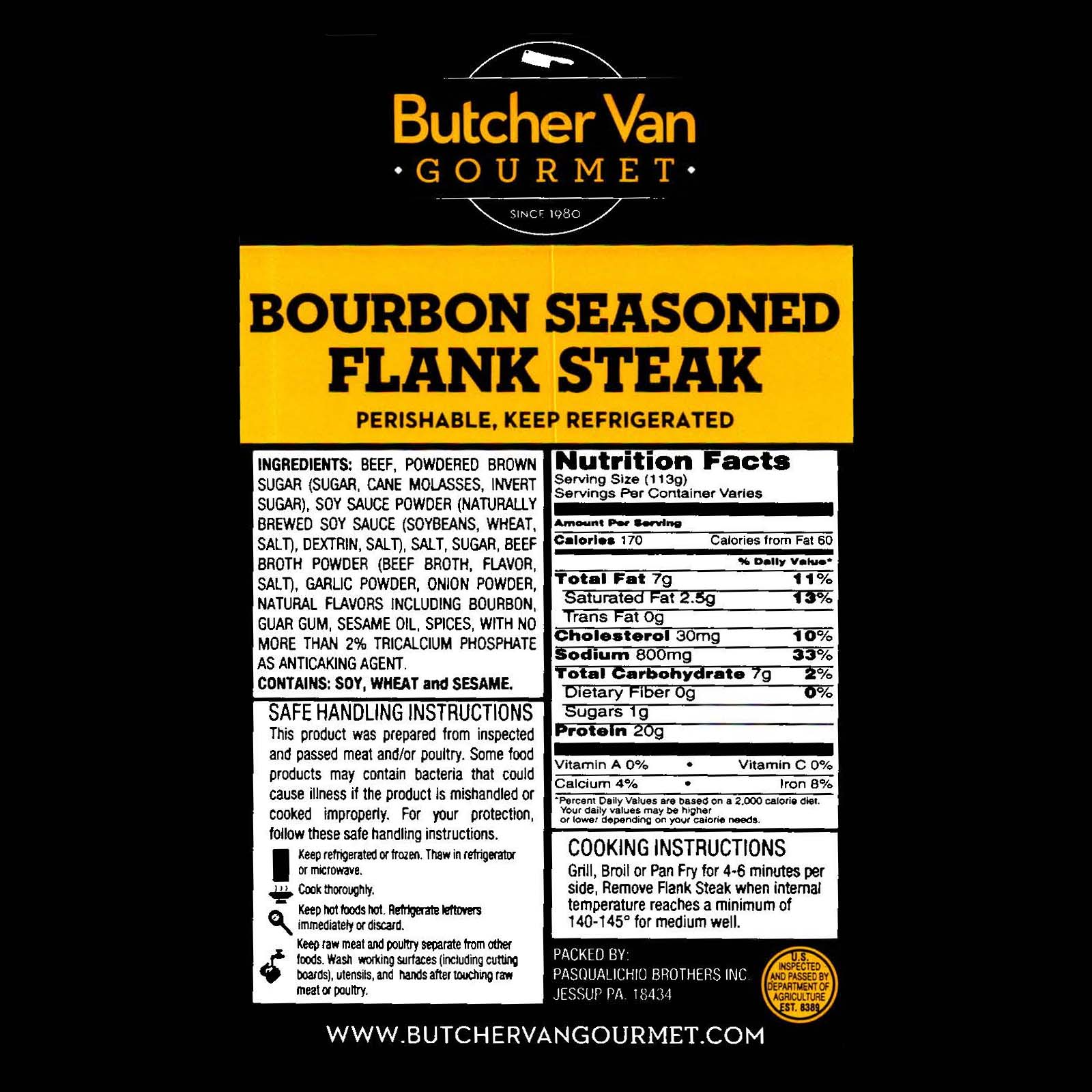 Bourbon Seasoned Beef Flank Steak